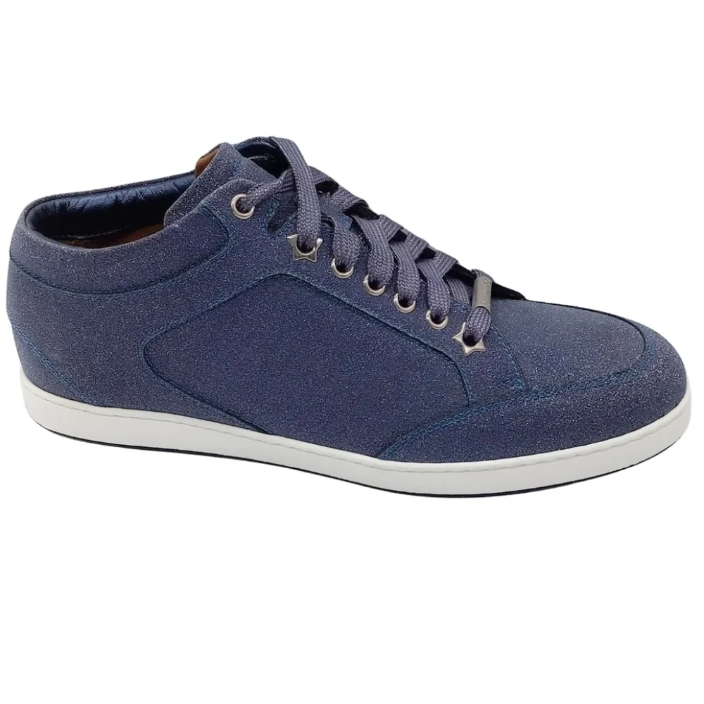 Jimmy Choo Blue Fine Glitter Miami Sneakers Size 37.5
